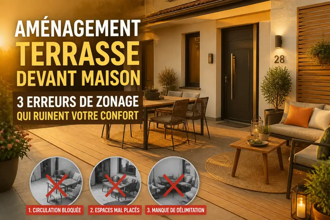 Aménagement terrasse devant maison : 3 erreurs de zonage qui ruinent votre confort