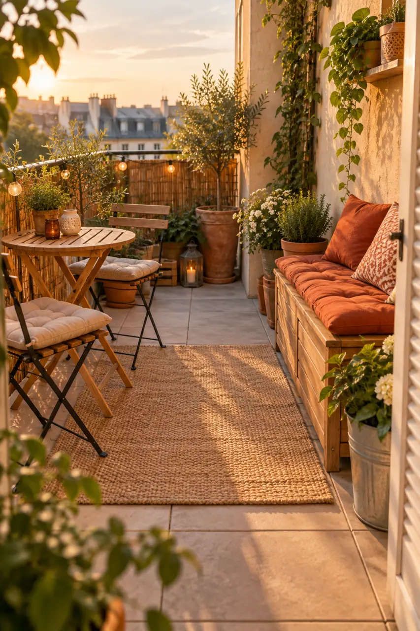 Aménager une petite terrasse sans se ruiner : le centre dégagé et le mobilier compact font la différence