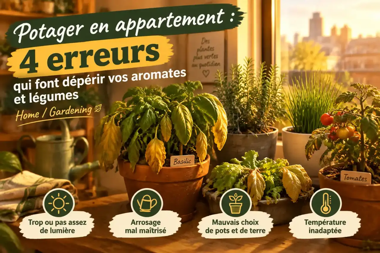 Potager en appartement : 4 erreurs qui font dépérir vos aromates et légumes