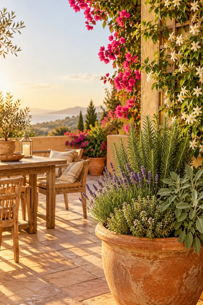Quelle plante pour une terrasse ensoleillée ? Du romarin aux grimpantes, choisir sans se tromper