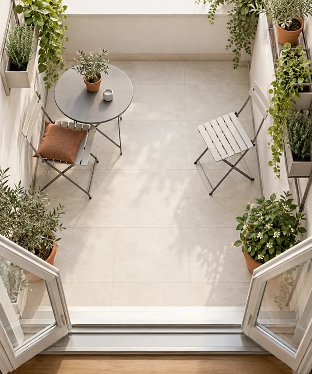 Aménager une petite terrasse sans se ruiner avec du mobilier compact et un passage dégagé