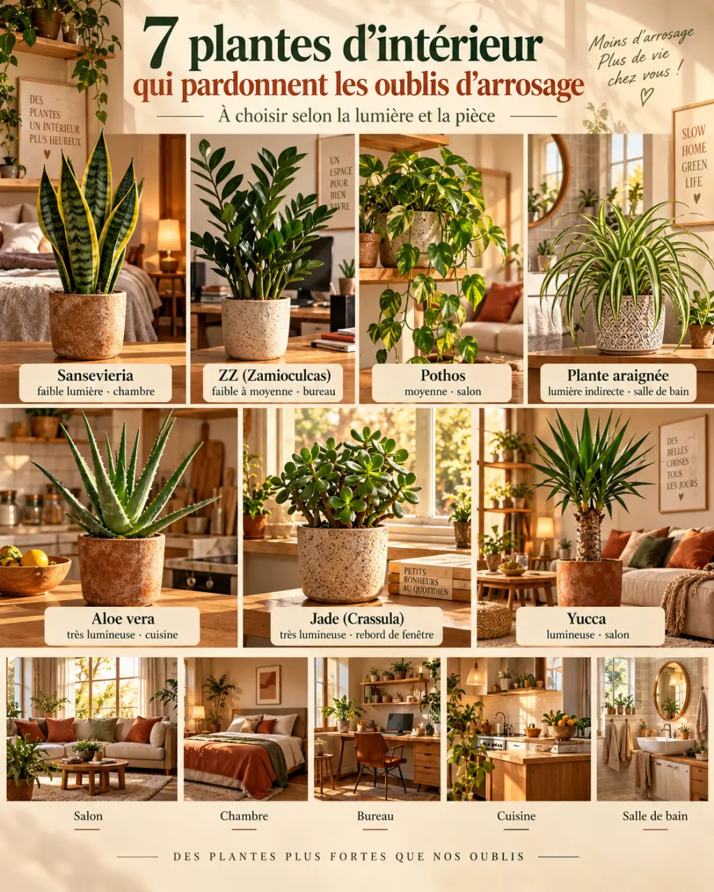 7 plantes d’intérieur qui supportent les oublis d’arrosage, selon la lumière et la pièce
