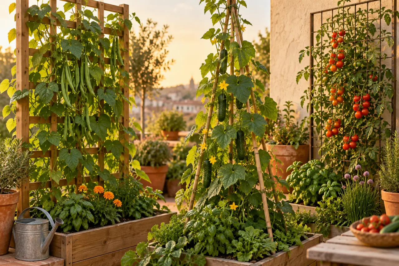 Les légumes grimpants gagnent de la place, à condition de choisir le bon support