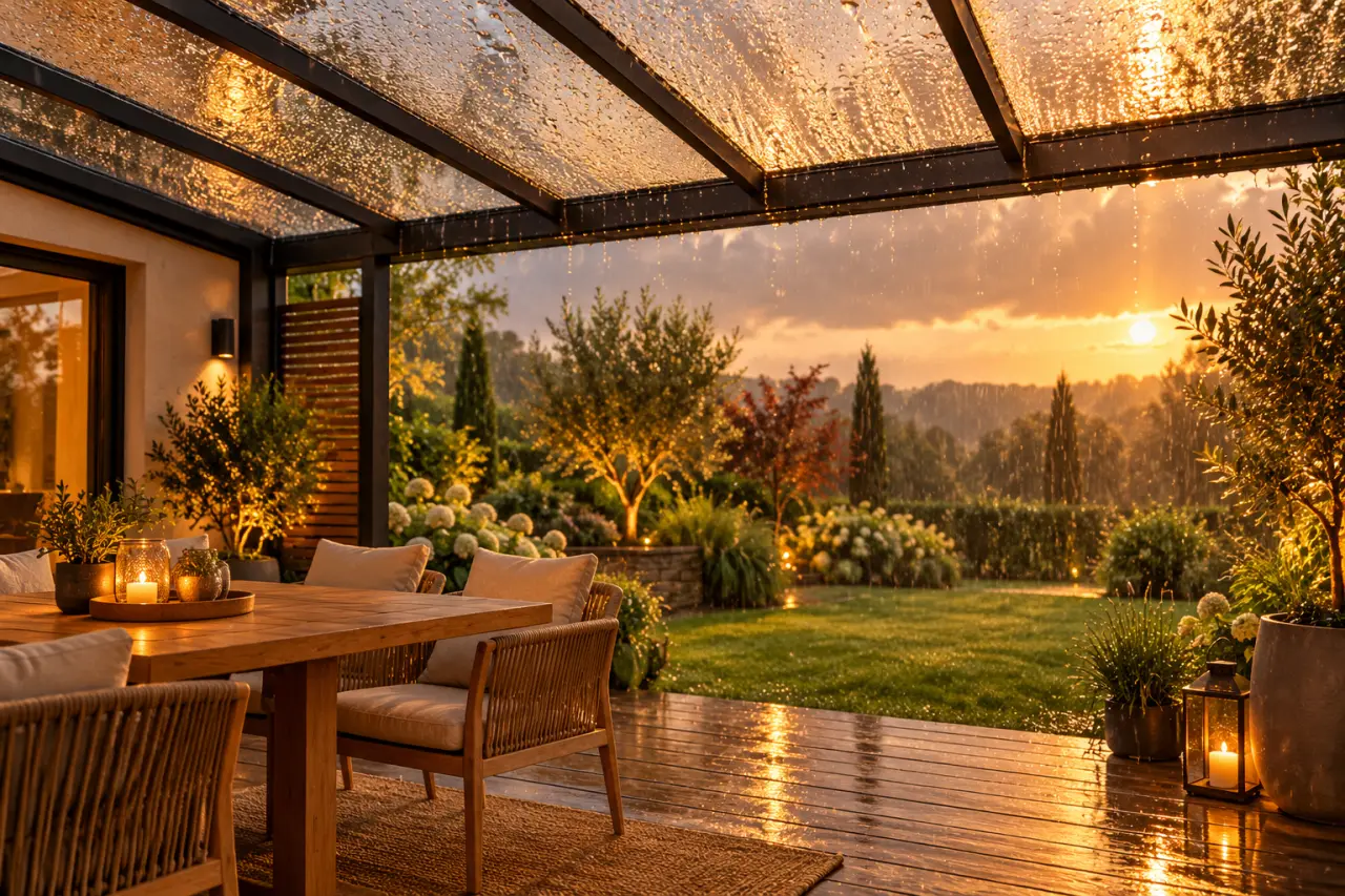 Bâche pour terrasse : préserver la lumière sans laisser entrer la pluie