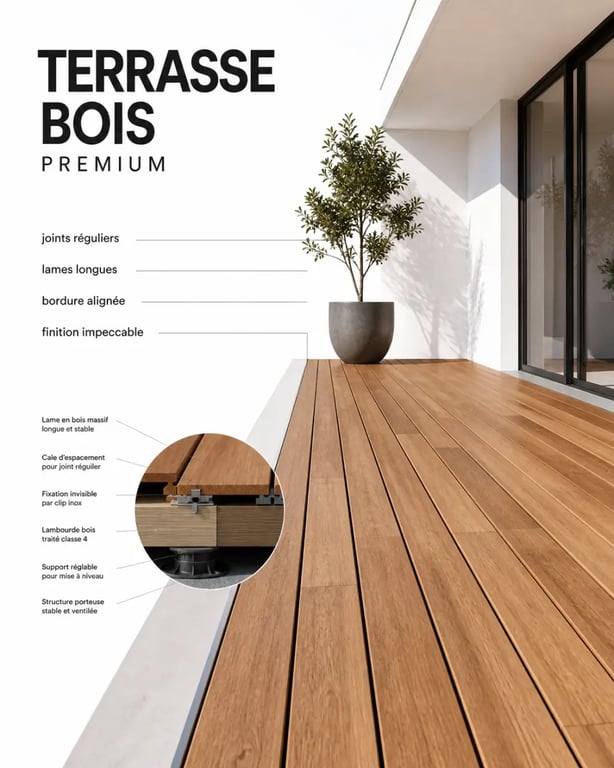 Les plus belles terrasse en bois avec finitions haut de gamme et détails soignés