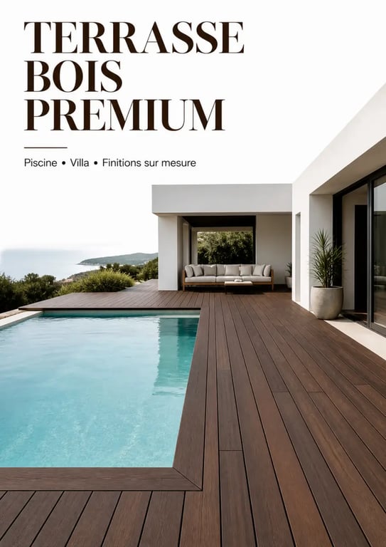 Les plus belles terrasse en bois autour d’une piscine, ambiance premium en bois exotique