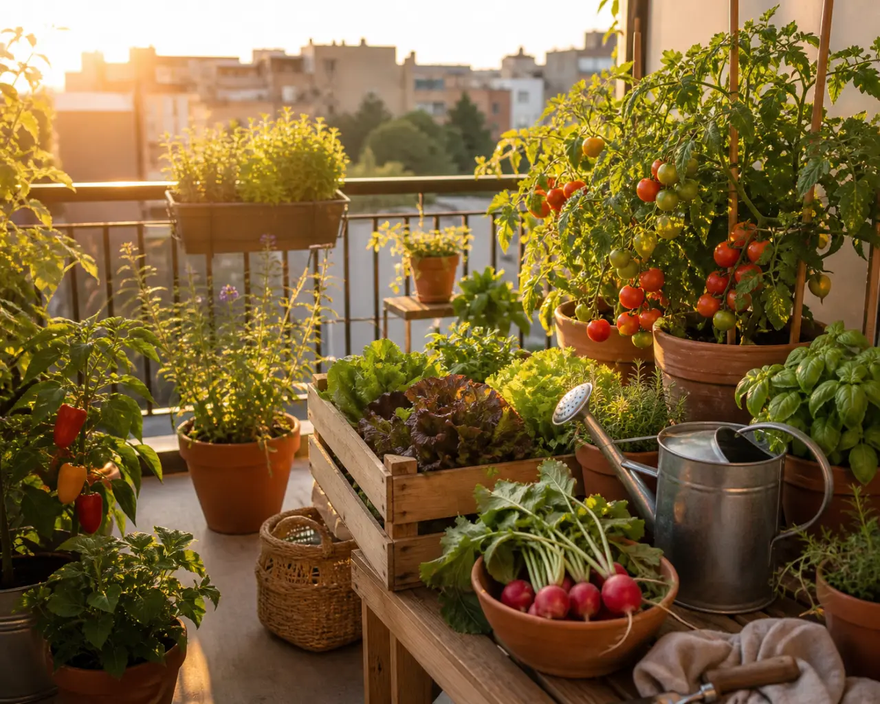 Potager balcon : 5 à 6 h de soleil, des contenants adaptés et des légumes faciles