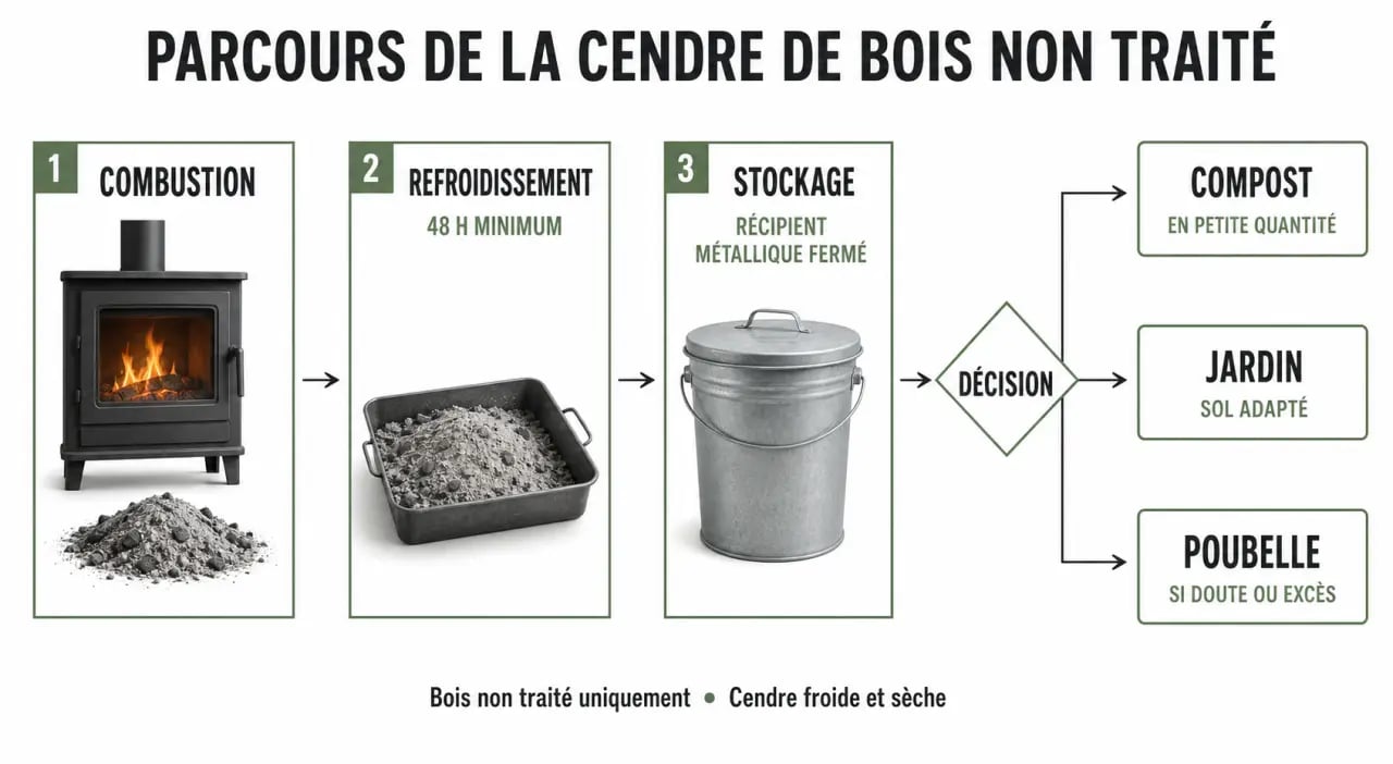 Cendre dans le compost : étapes de refroidissement et d’usage sans risque